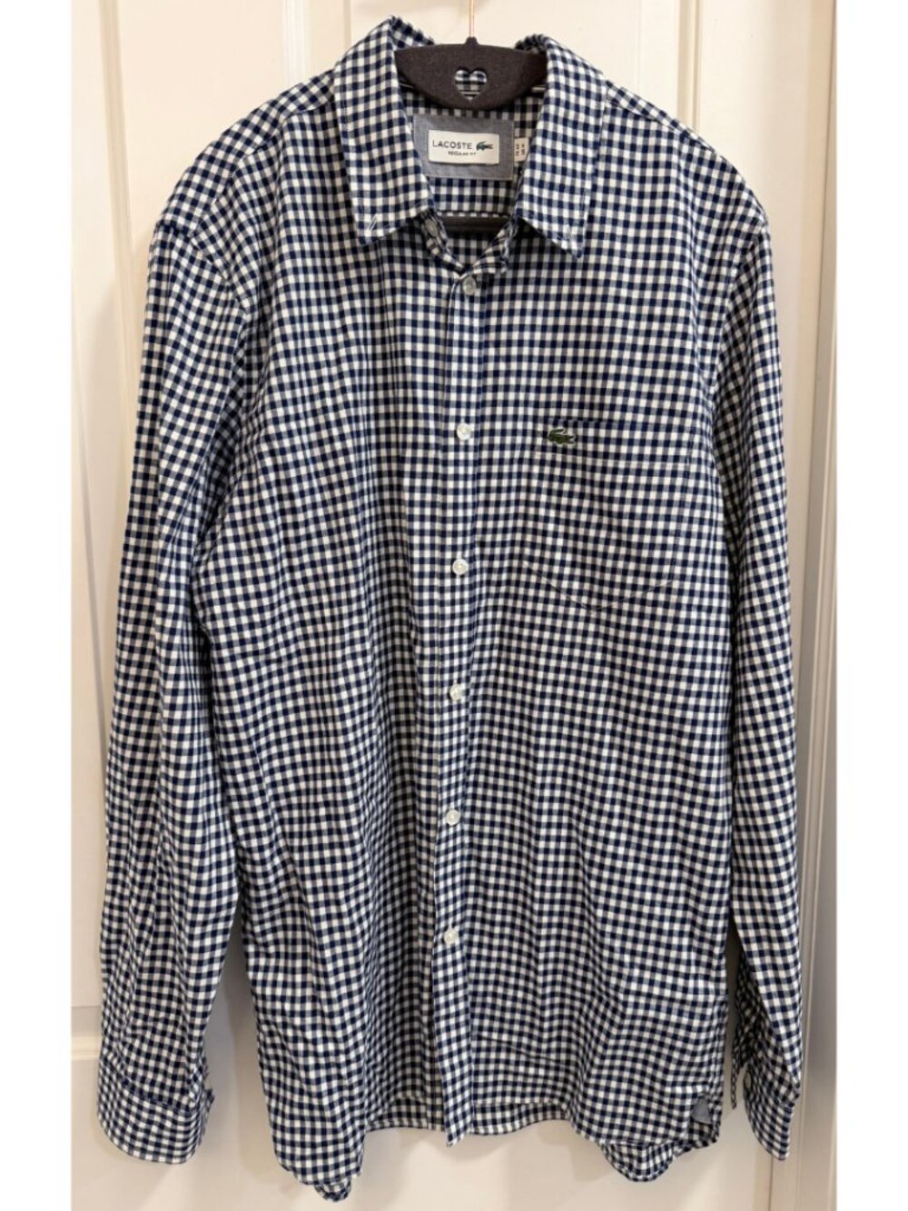 Lacoste Blue Gingham Regular Fit Shirt Men’s M